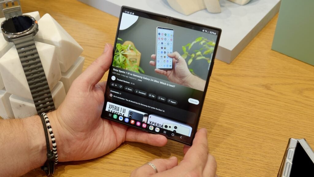 Watching YouTube on the Samsung Galaxy Z Fold 6