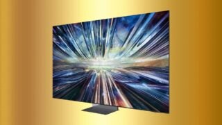 Samsung Neo QLED 8K TV on gold background