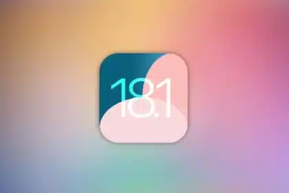 iOS 18.1 logo on a colourful background.