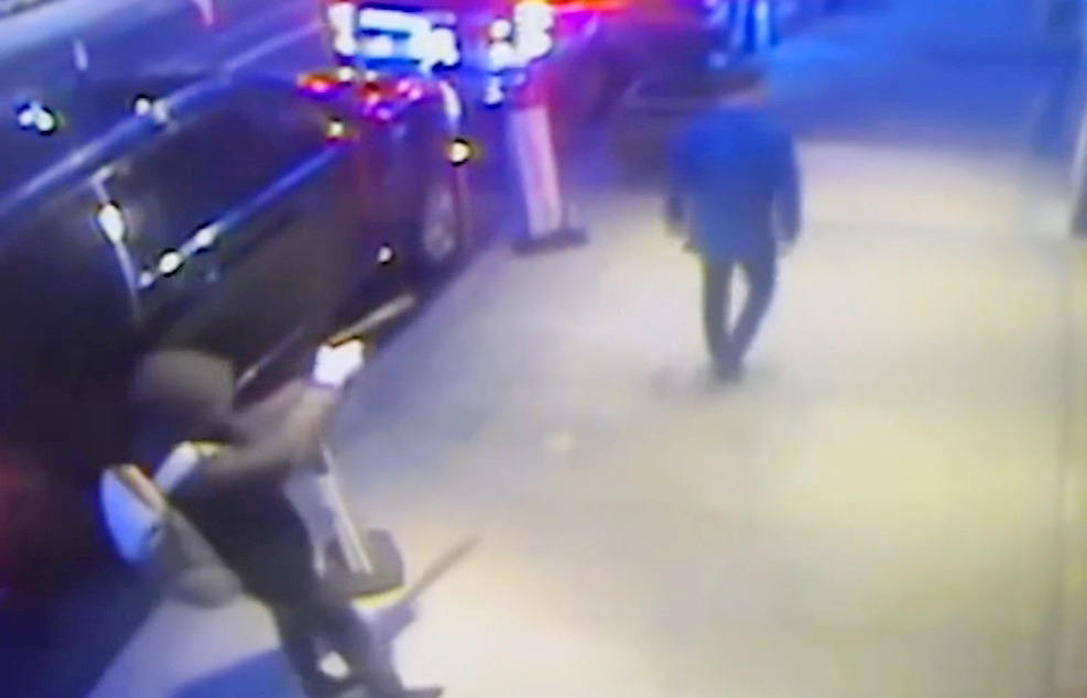 Surveillance video captured the moment a masked gunman fatally shoots Brian Thompson. (Obtained by Daily News)