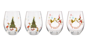 Lenox Grinchmas Stemless Wine Glasses