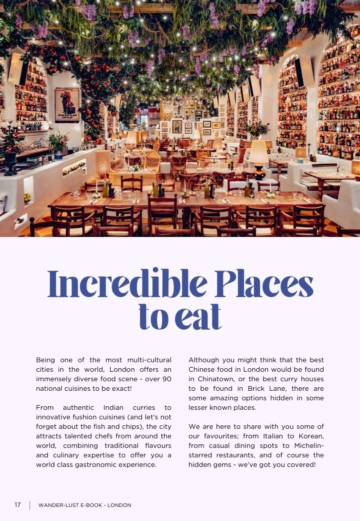 Incredible places to eat London