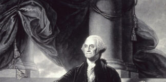 This is an undated photo illustration of President George Washington from the Library of Congress.