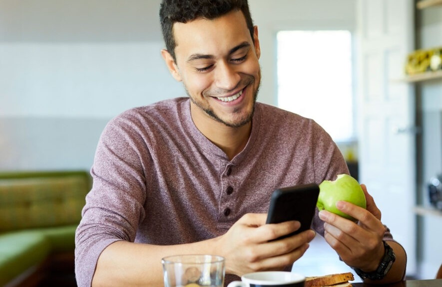 Man looking at phone