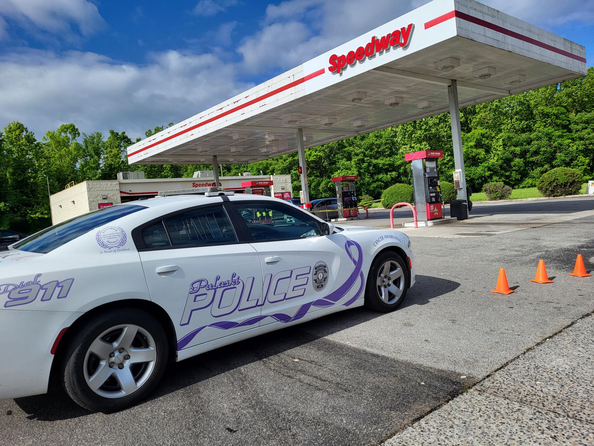 The Pulaski Police Department says a man who was wanted in connection to a deadly shooting at the Speedway gas station on May 24 was apprehended in Ohio. (Dustin Dustin Hennessey/ WFXR News)