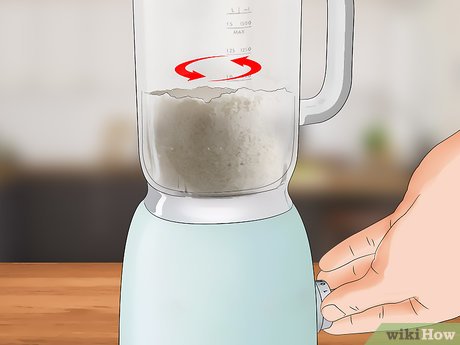 Step 2 Blend the rice for 1-2 minutes, or until it is a fine powder.