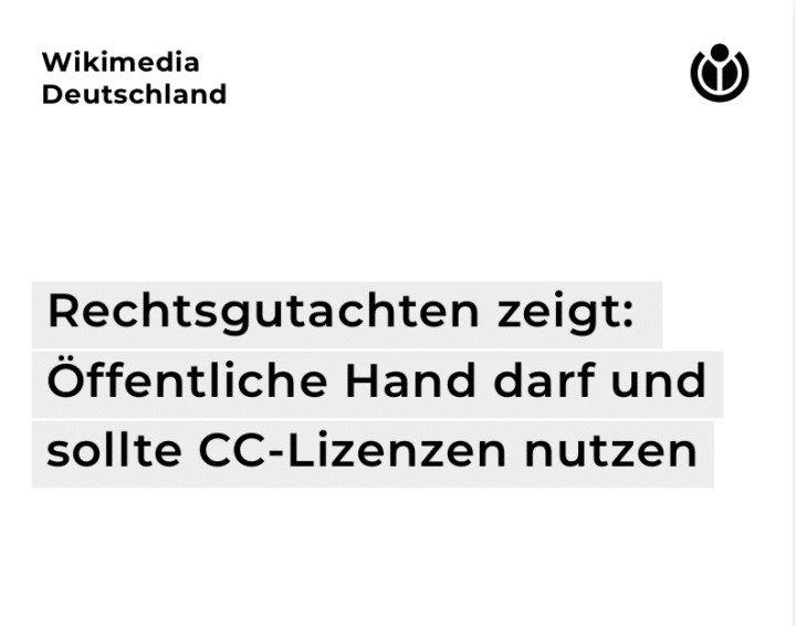 Rechtsgutachten zur Nutzung von CC-Lizenzen durch öffentliche Hand