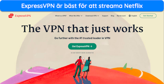 Skärmdump av ExpressVPNs hemsida