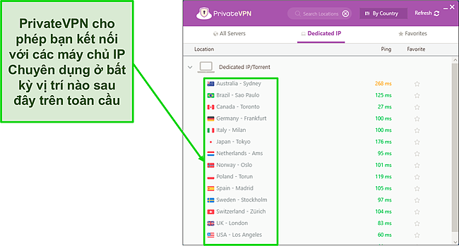 Ảnh chụp màn hình menu máy chủ IP riêng VPN trong Windows.