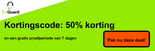 TorGuard VPN-couponbanner - 50% korting