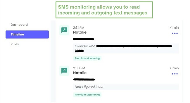 Read incoming and outgoing SMS messages - Qustodio