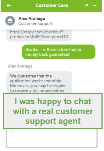 mSpy customer support