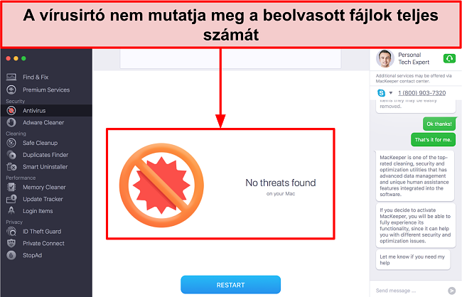 A MacKeeper víruskereső felületének képe