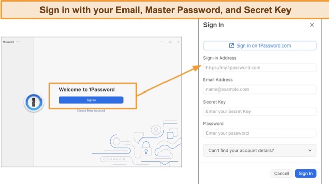 Screenshot of 1Password Windows app signing page