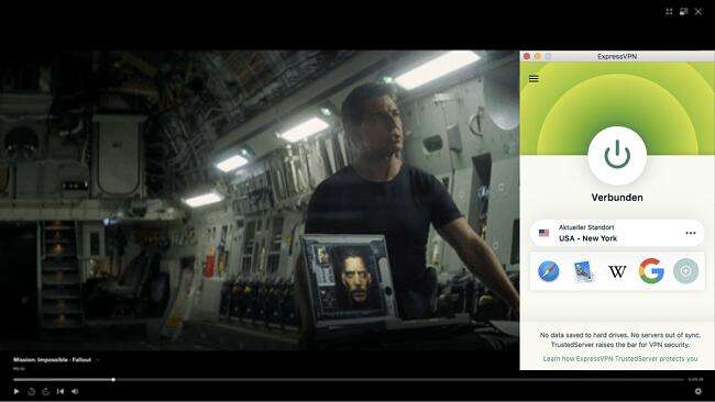 Beispiel für ExpressVPN, das mit der Hulu-Bibliothek arbeitet