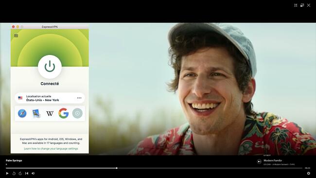 Exemple d\'ExpressVPN fonctionnant avec la bibliothèque Hulu