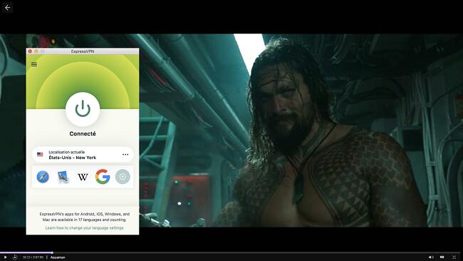 Exemple d\'ExpressVPN fonctionnant avec la bibliothèque HBO Max