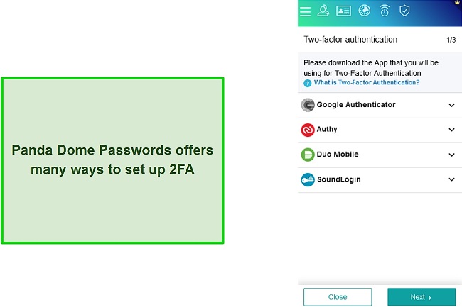 Setting up 2FA on Panda Dome Passwords