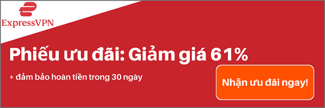 Biểu ngữ phiếu giảm giá mỏng ExpressVPN 2024