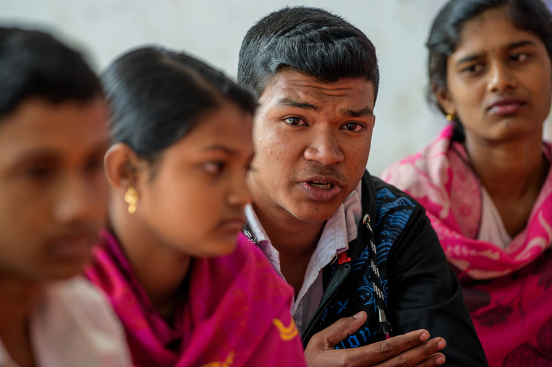 Teens in Bangladesh in life skills class