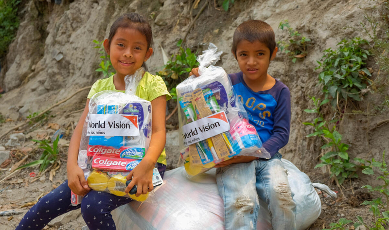 Kids in Honduras receive aid supplies