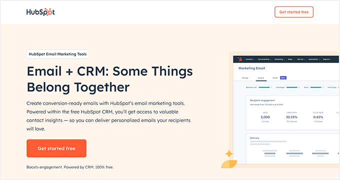 HubSpot email marketing CRM