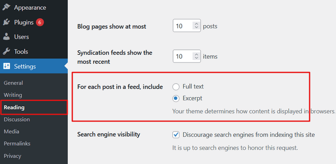 Full posts vs summary or excerpts