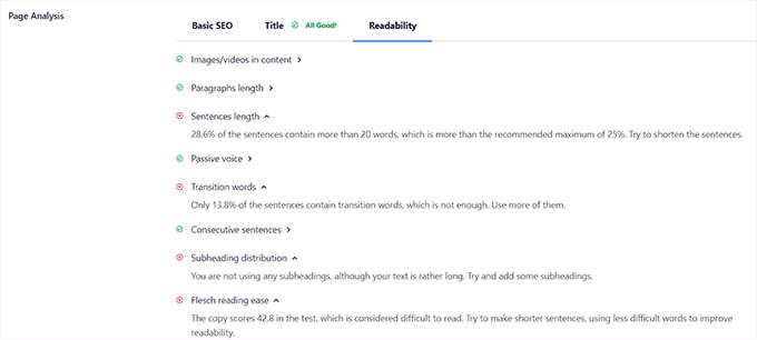 Page analysis tool