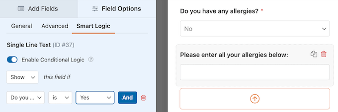 Creating a form with conditional logic