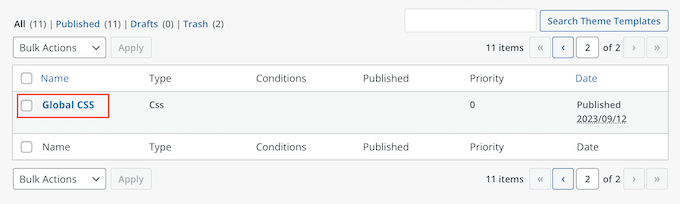 Customizing the global settings for your WordPress theme