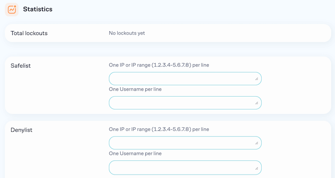 Blacklisting IP addresses, IP ranges, and usernames