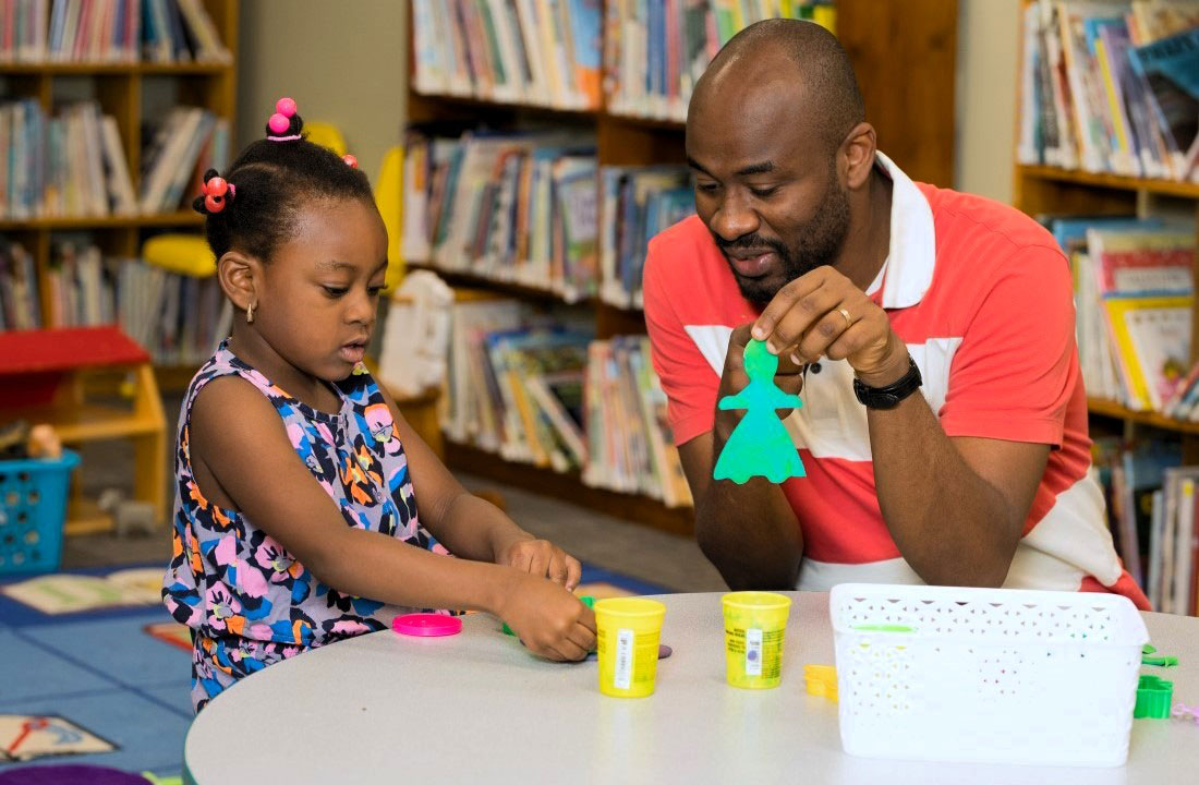 Father Daughter Playing With Playdoh