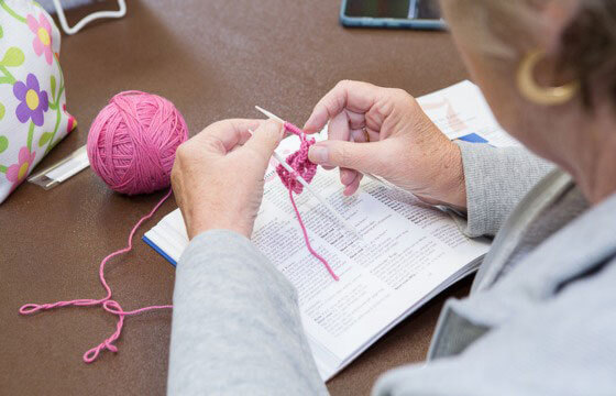 Home Page Hands Knitting Pink Yarn