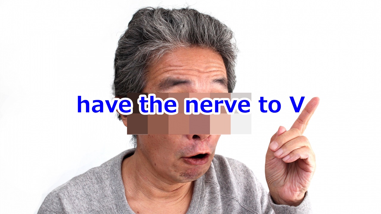 have the nerve to V ずうずうしくも…する