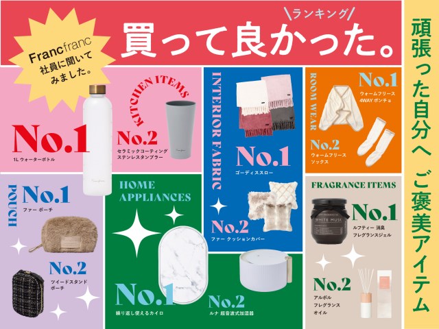 フランフランの中の人に聞いた「買ってよかったリアルバイ ランキング」社員に支持される12商品をご紹介！